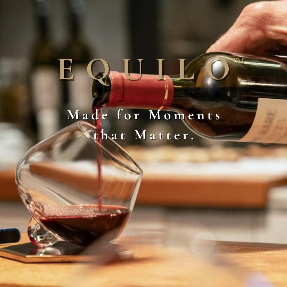 Red wine being poured into EQUILO No.2 glass – mobile hero