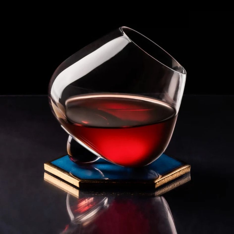 EQUILO No.2 wine glass filled with Shiraz