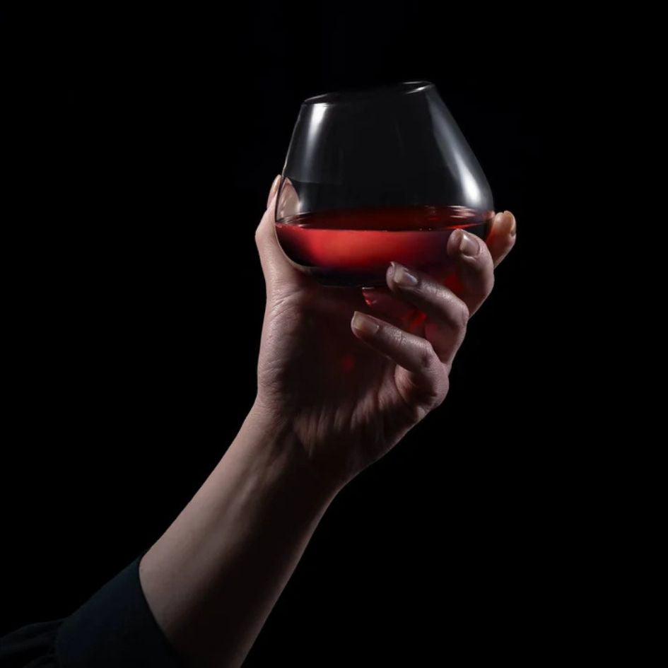 EQUILO No.2 wine glass filled with Cabernet Sauvignon