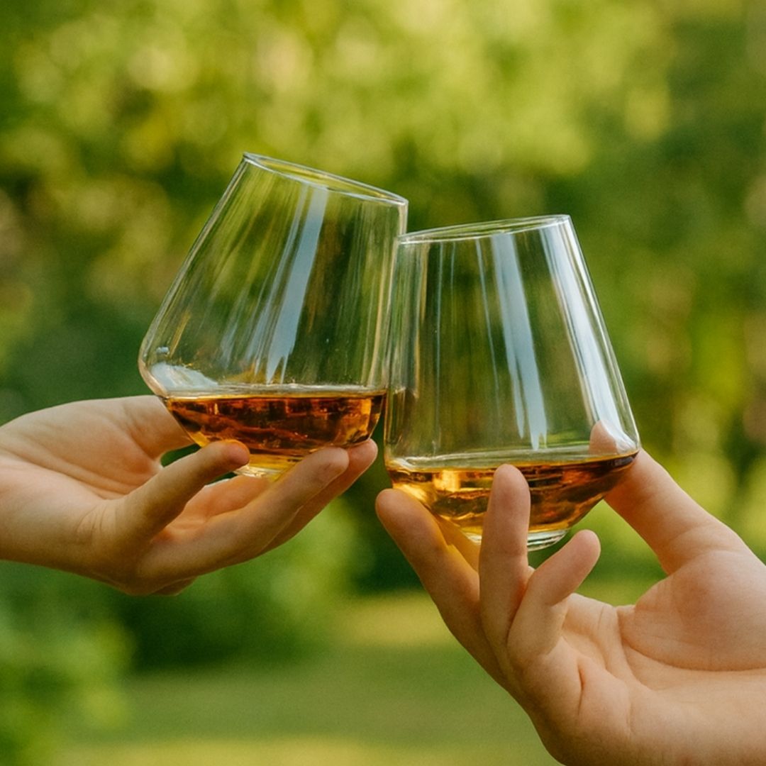 A couple toasting with Equilo No.3