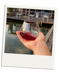 Polaroid-style customer review – EQUILO No.2 glass being held by Michael